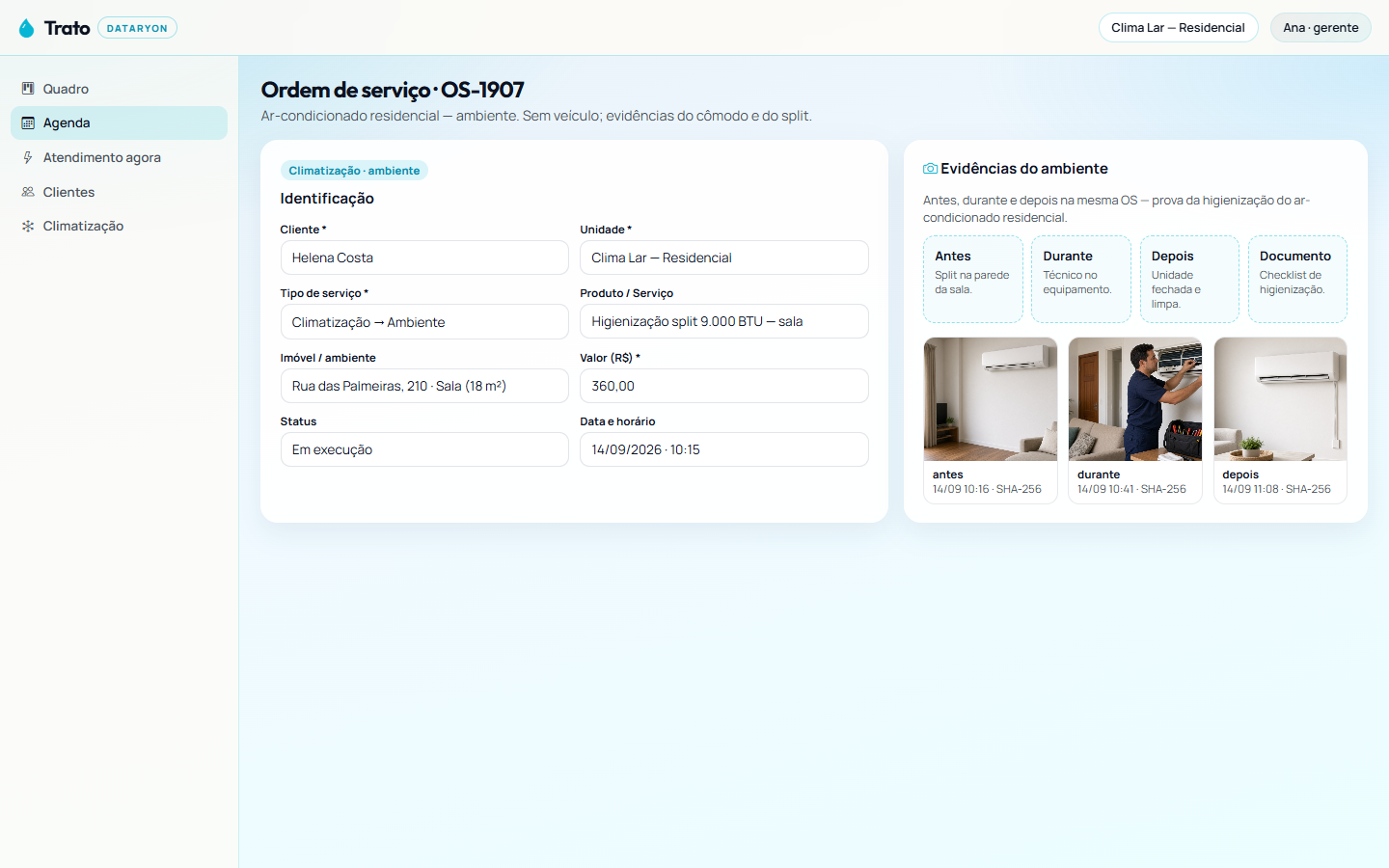 OS ar-condicionado residencial